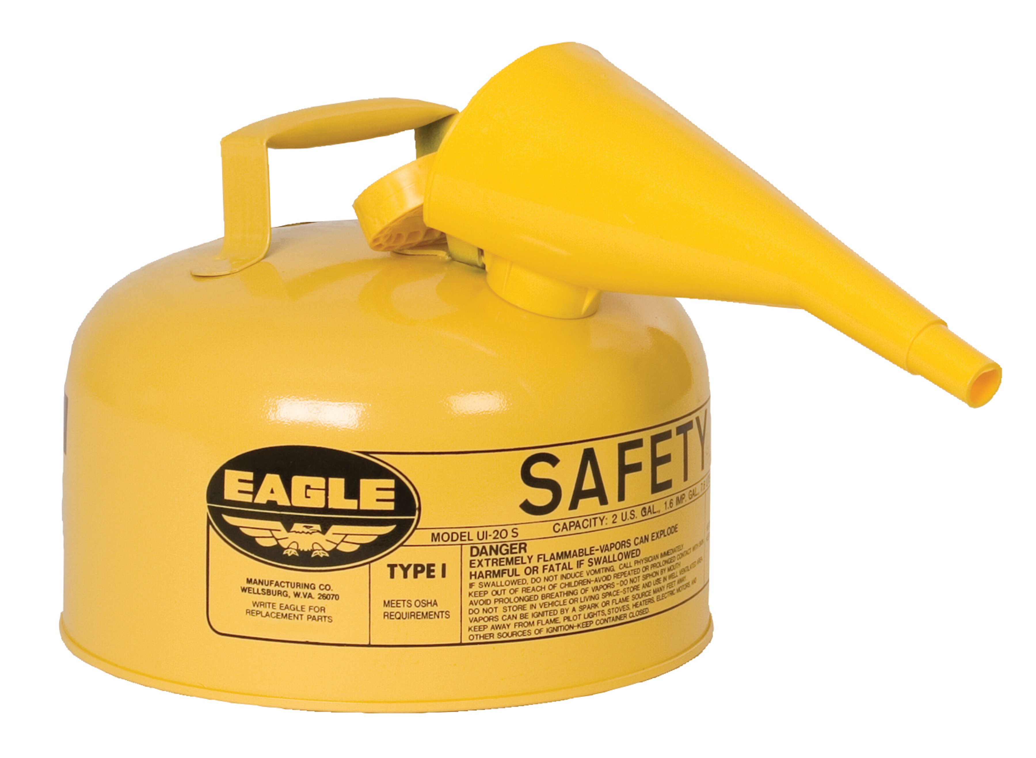 Eagle UI20FSY SAF CAN W/F15 YEL/T1 - Spill Containment